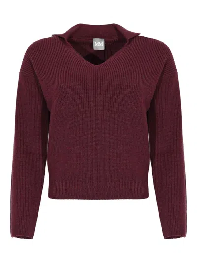 Max Mara Acceso Wool Sweater In Burgundy