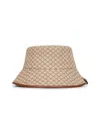 Max Mara Accessori Beige Cotton Loretta Bucket Hat In Brown