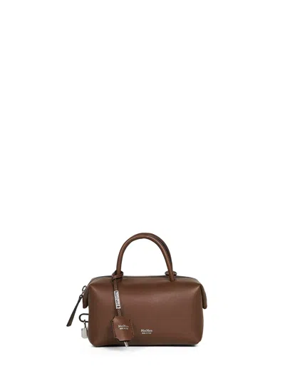 Max Mara Accessori Dark Brown Holdalls Small Bowler Bag With Shoulder Strap