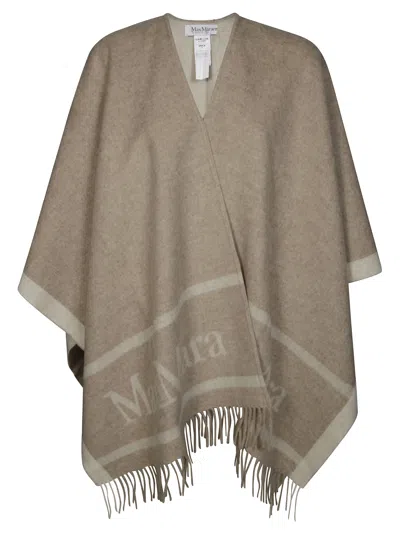 Max Mara Accessori Hilde Mini Cape In Neutral