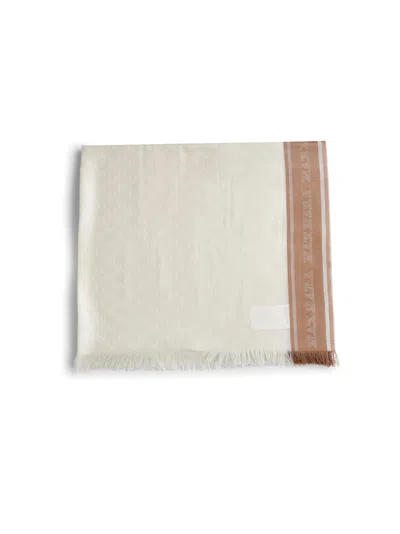 Max Mara Accessori Ivory Silk And Cashmere Blend Madre Stole In Brown