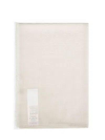 Max Mara Accessori Ivory White M Monogram Jacquard Silk Blend Mxapaniere Stole In Green