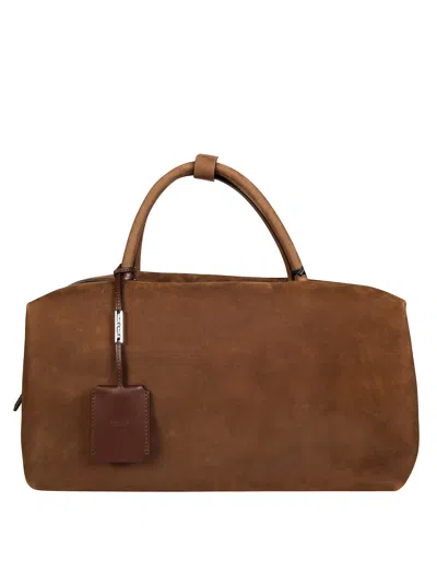 Max Mara Accessori Large Suede Holdall For Women In Brown
