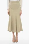 Max Mara Pleated High-rise Cotton Midi Skirt In Beige