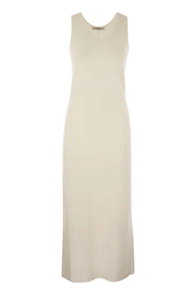 Max Mara Round Neck Dress In Neutral