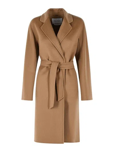 Max Mara Aceri Camel Cashmere Wrap Coat In Brown