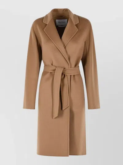 Max Mara Aceri Cashmere Wrap Coat Belted In Brown