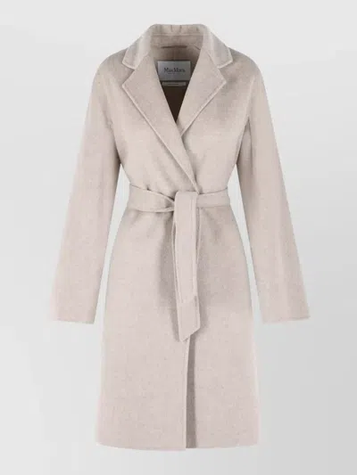 Max Mara Aceri Cashmere Wrap Coat Belted Waist In Neutral