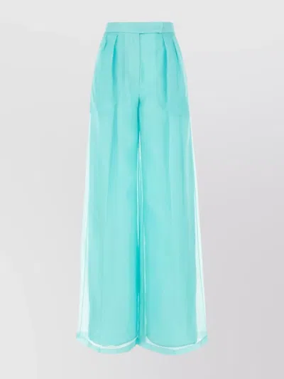 MAX MARA ACETATE BLEND HIGH WAIST WIDE-LEG PANTS