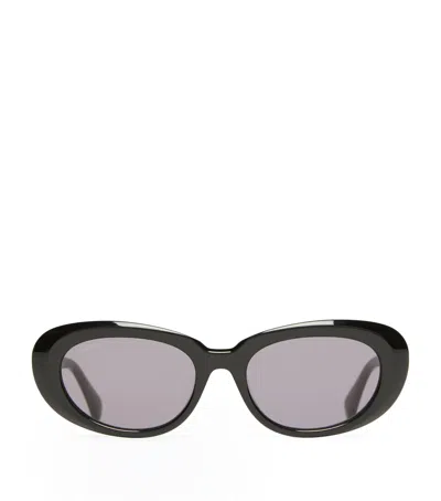 Max Mara Acetate Oval Sunglasses In Black