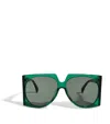 Max Mara Acetate Oversized Anne Sunglasses In Green