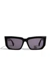 Max Mara Acetate Rectangular Sunglasses In Black