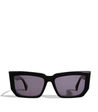 Max Mara Acetate Rectangular Sunglasses In Black
