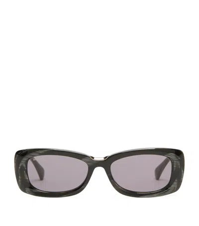 Max Mara Acetate Rectangular Sunglasses In Black