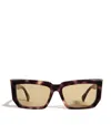Max Mara Acetate Rectangular Sunglasses In Metallic