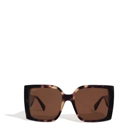 MAX MARA ACETATE TORTOISESHELL OVERSIZED SQUARE SUNGLASSES