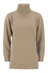 Max Mara Aceti - Oversized Cashmere Turtleneck In Neutral
