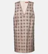 Max Mara Acino Embellished Tulle And Satin Minidress In Beige
