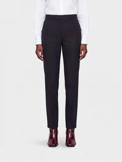Max Mara Acino Mid-rise Slim Fit Skinny Wool Trousers In Black