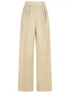 Max Mara Sand Wool Acinoso Wide-leg Pant In Neutral