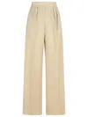 Max Mara Sand Wool Acinoso Wide-leg Pant In Neutral