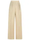 Max Mara Sand Wool Acinoso Wide-leg Pant In Neutral