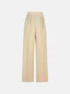 Max Mara 'acinoso' Beige Fine Wool Pants In Beige