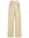 Max Mara Sand Wool Acinoso Wide-leg Pant In Neutral