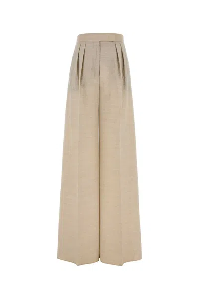 Max Mara Acinoso Wide-leg Wool Pant In Gold