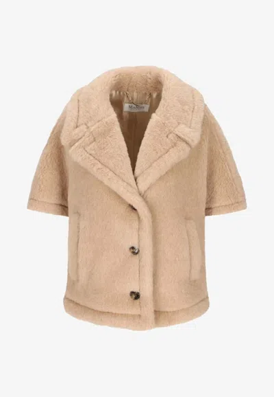 Max Mara Acorvinolny Short Teddy Coat In Brown