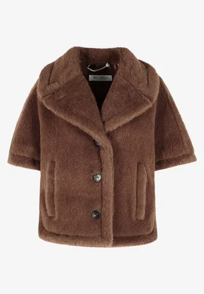 Max Mara Acorvinolny Short Teddy Coat In Brown