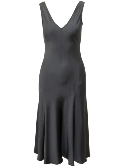 Max Mara Acqui Midi Dress In Gray