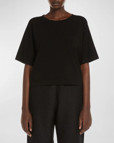 Max Mara Acro Cropped Short-sleeve T-shirt In Black