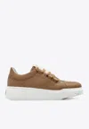 Max Mara Leather Active Sneakers In Brown