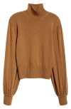 Max Mara Acume Crop Virgin Wool Turtleneck Sweater In Tobacco