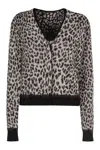 Max Mara Women's Jacquard Knit Cardigan With Leopard Motif In Animalier