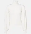 Max Mara Acume Virgin Wool Turtleneck Sweater In White