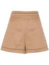 Max Mara Adagio High Waist Knitted Shorts In Neutrals