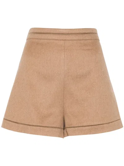 Max Mara Adagio Knitted Shorts In Neutrals