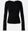 Max Mara Adagio Virgin Wool Wrap Top In Black