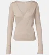 Max Mara Adagio Virgin Wool Wrap Top In Brown
