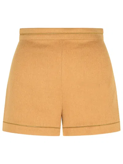 MAX MARA MAX MARA 'ADAGIO1234' BROWN CAMEL SHORTS WOMEN
