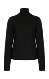 Max Mara Turtleneck Long-sleeved Knitted Top In Dark Grey