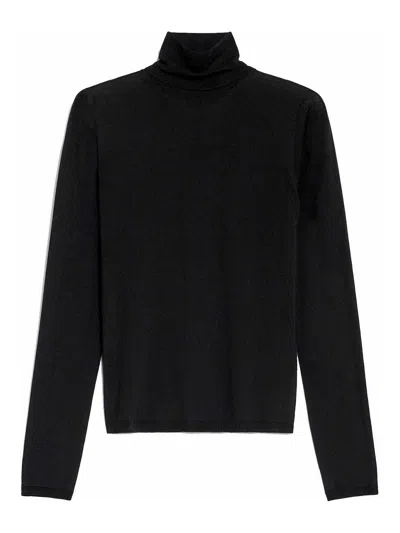 Max Mara Adda Cashmere Yarn Turtleneck In Black