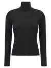 Max Mara Black Solid Turtle Neck Sweater In Black