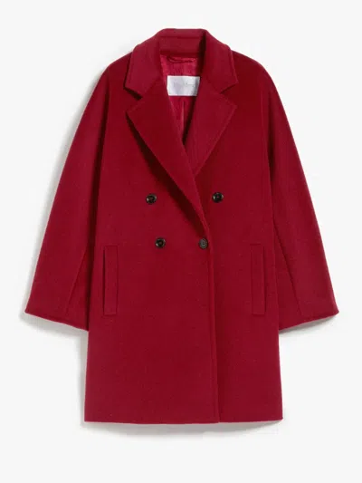 Max Mara Short 101801 Icon Coat In Wool And Cashmere In Rosso