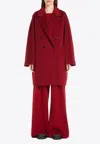 Max Mara Short 101801 Icon Coat In Wool And Cashmere In Red