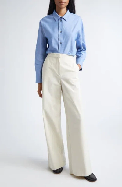 Max Mara Adele Cotton Button-up Shirt In Blue