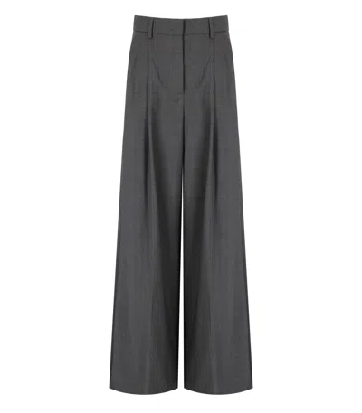 Max Mara Adelfi Grey Pants In Gray