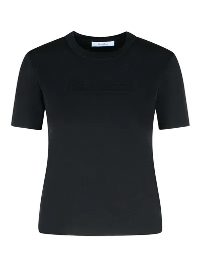 MAX MARA ADELIO BLACK VISCOSE BLEND T-SHIRT